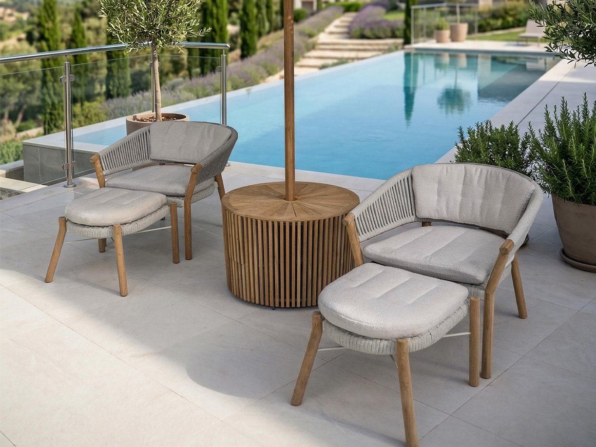 Marcella club footstool - flat rope